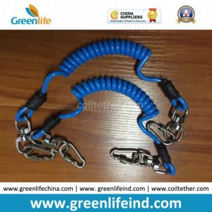 Telephone Phone Elastic Tape Strong Green Coiled Lanyard Tether