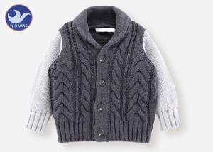 China Shawl Collar Kids Sweater Coat Cable Knitting Thick Winter Boys Warm Jacket on sale