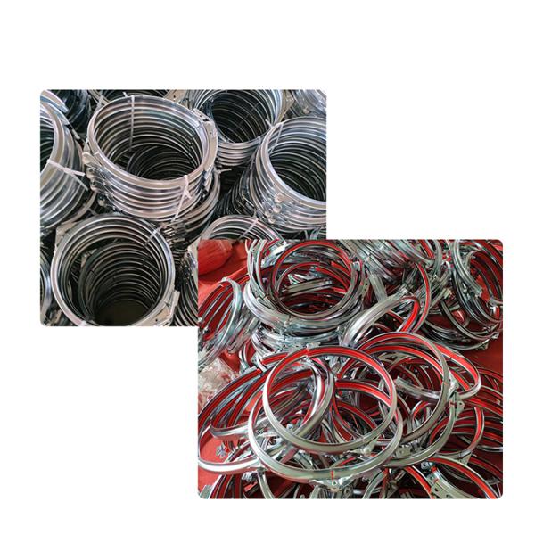 Quick Release Galvanized Pipe Clamp With Lock And Red Rubber