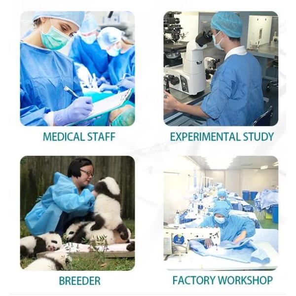 130x150cm Non Sterile SMS PP PE PP Nonwoven Isolation Gown