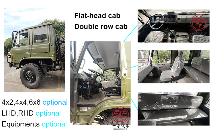 2022 Dongfeng Model 6x6 LHD Diesel Tarpaulin Off-Road Truck for Single and Double Row