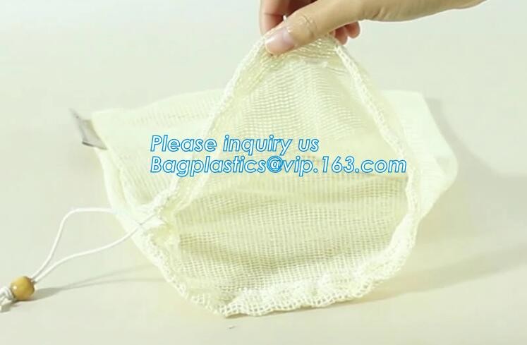 travel Cotton Reusable Net Shopping Tote String Bag Organizer, Sturdy Mesh Produce Bag,Washable Mesh Storage Fruit Veget