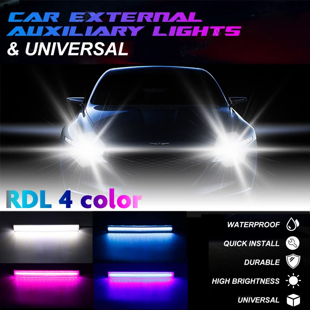 Universal Super Bright Car Trucks DRL Decoration Lamp Waterproof LED Strips COB Car LED Fog Light Blue