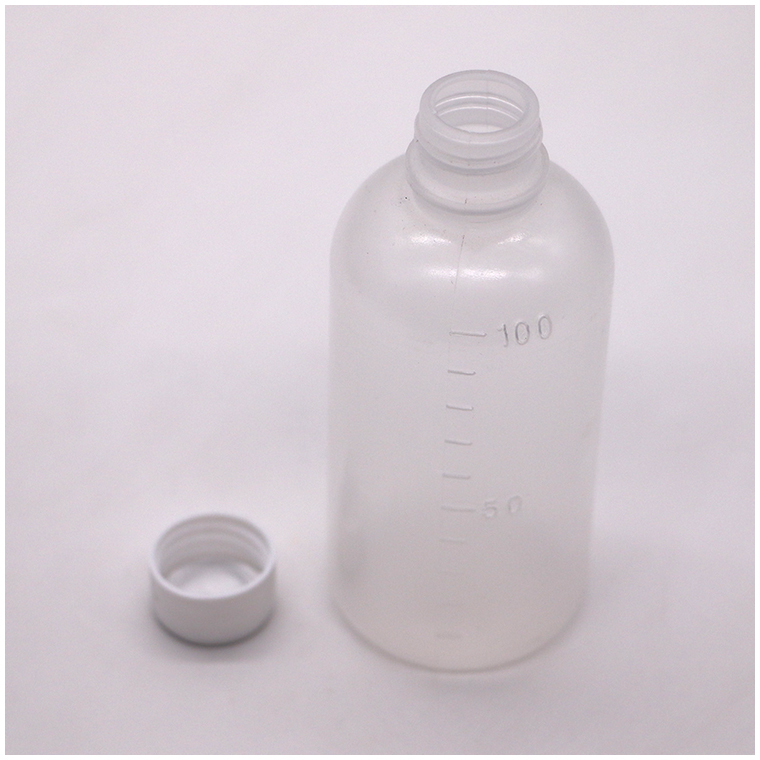 Medicine 100ml PET Liquid Empty Plastic Bottle with Scale and Customizable Color