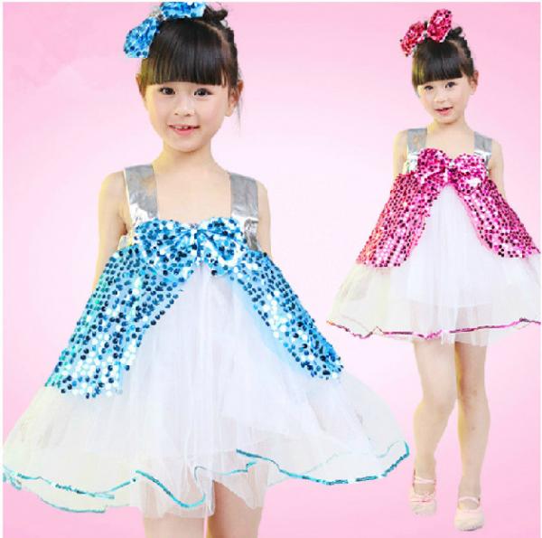 Cheap Girl‘s sequined costumes dance costumes dress for children for sale