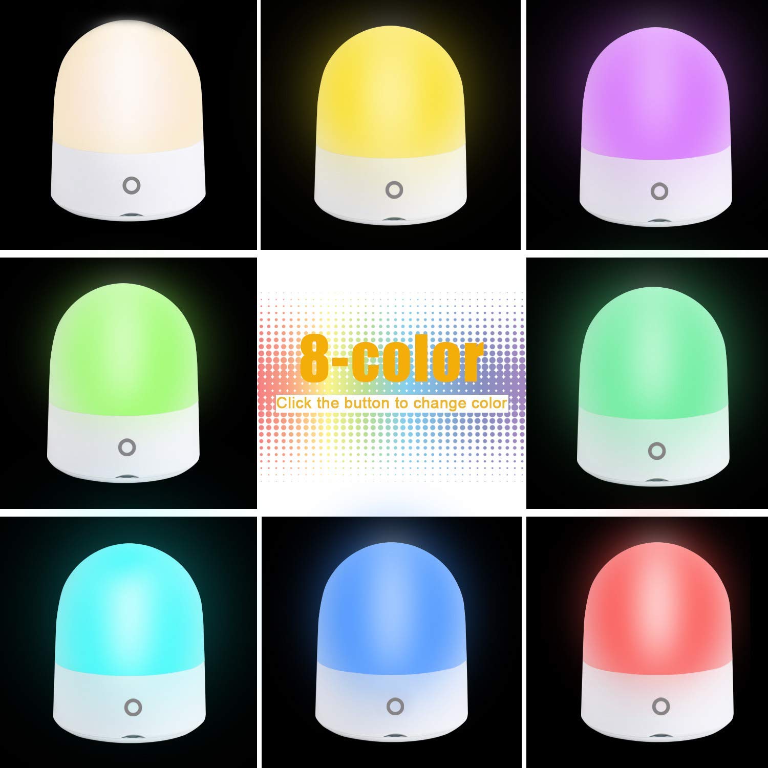 Rechargeable 3W LED Multi Color Night Light 240LM For Baby Room
