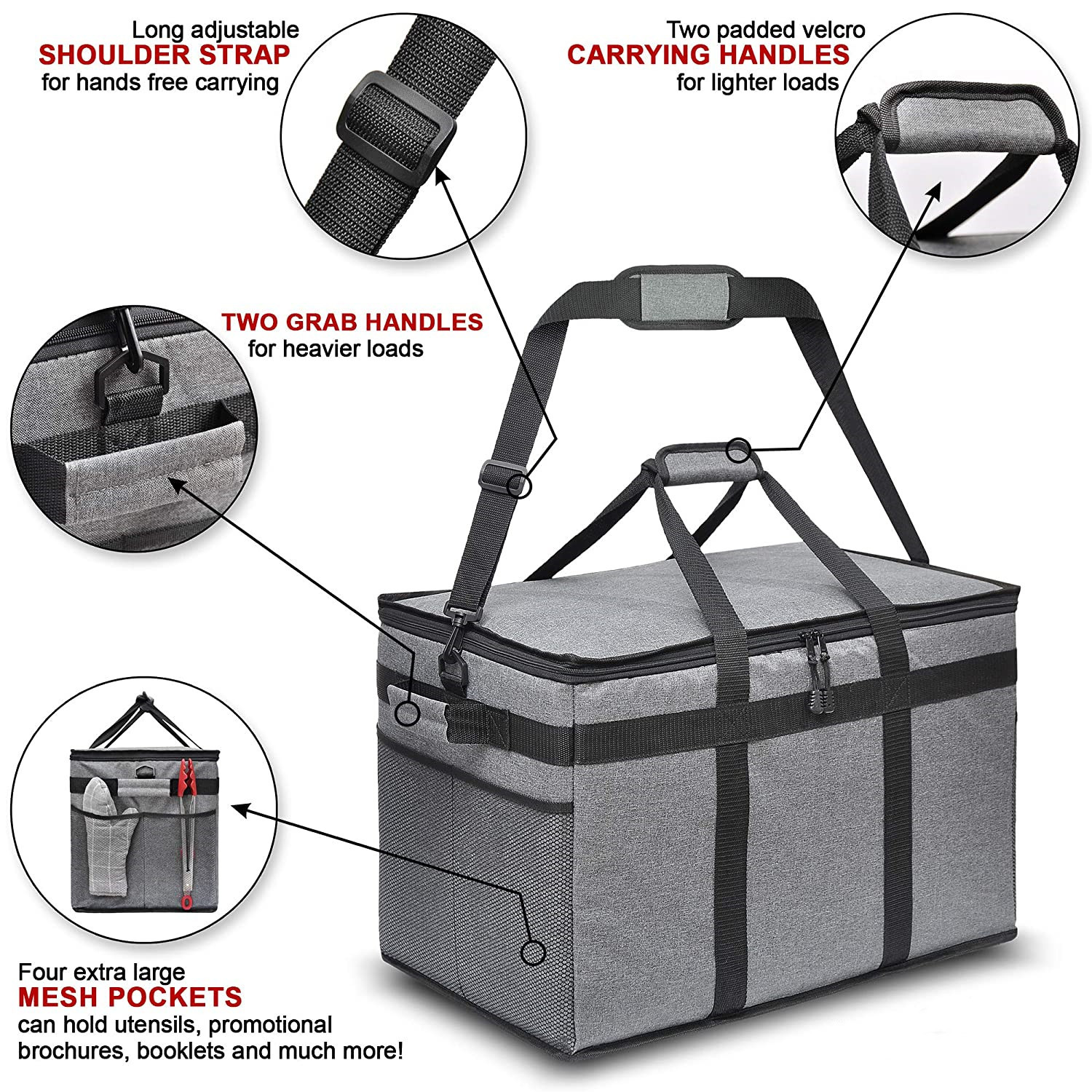 Reusable Custom Insulated Cooler Bag Golf Grocery Large Shoulder 23x14x15 Inch
