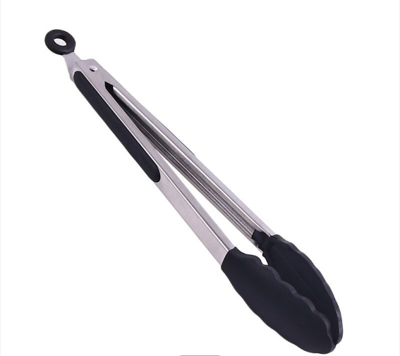 Antirust Silicone Kitchen Tongs , Grillhogs Barbecue Grill Tongs 3pcs