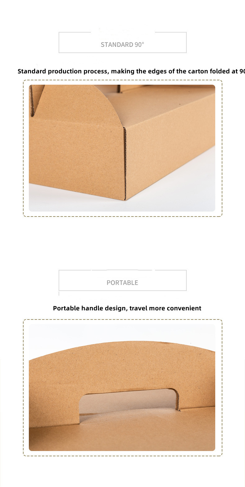 Foldable Kraft Paper Fried Chicken Boxes Disposable Food Packaging Containers