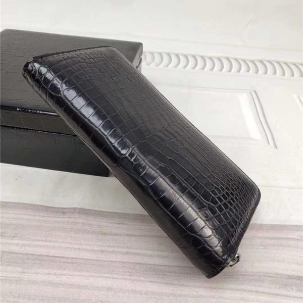 Authentic Crocodile Belly Skin Men's Large Card Wallet Genuine Real Alligator Leather Male Clutch Purse Money Bag