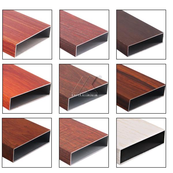 4d Wooden Effect Large Construction Metal Timber Batten Aluminium Tube Profiles Rectangular