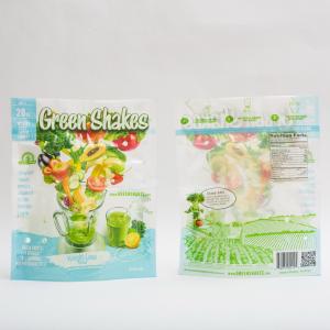 China 15OZ Microns Fruit And Vegetable Packaging 80mm Zip Lock Standing Pouch on sale