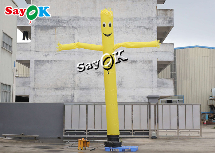Blow Up Air Dancers Customized 5m Yellow Inflatable Tube Man For Advertising Business