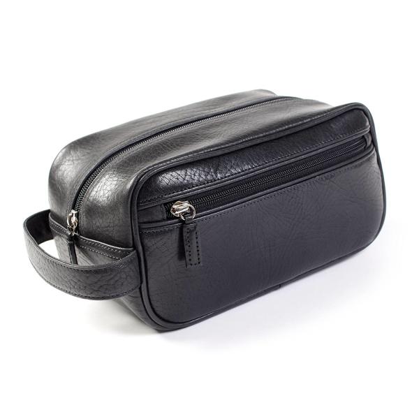 Mens Toiletry Bag, Leather Toiletry Bag, Toiletry Case for Men, Waxed Canvas Pouch,Small Shave Toiletry Bag - Italian