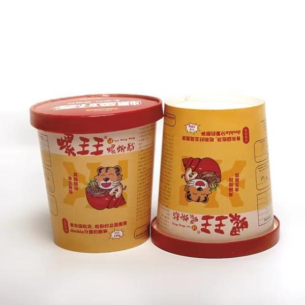Eco Friendly Ramen Paper Bowl ,1000ml Instant Noodle Bowl Packaging With Lids