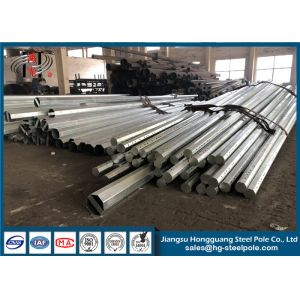 Hot Dip Galvanized Steel Electric Pole , OEM Power Distribution Poles