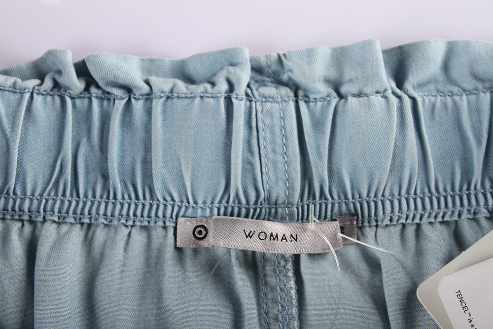 Stockpapa Ladies Plain Dyed Denim Wrap Skirts With Belt