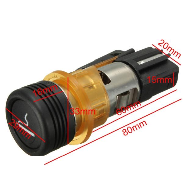 Length 80mm Car Cigarette Lighter Housing Cig Socket For Peugeot CC SW Etc