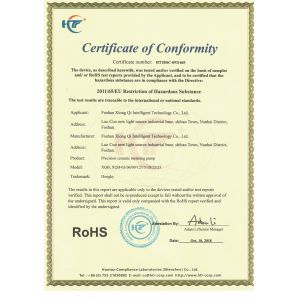 Foshan Xiong Qi Intelligent Technology Co., Ltd. Certifications
