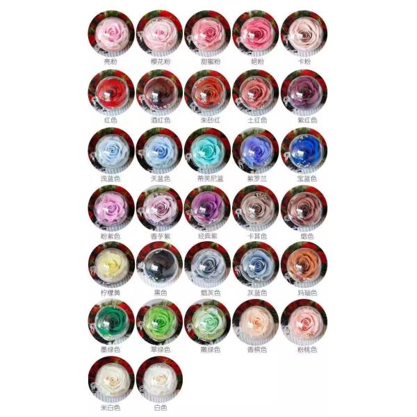 Christmas Tree Decoration Acrylic Ball Preserved Rose Key Ring