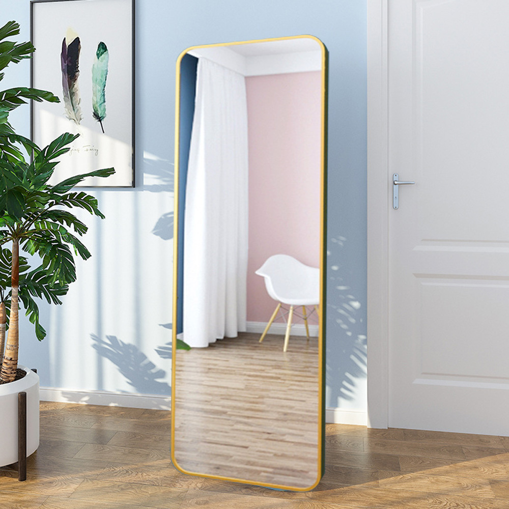 Oval Full Length Floor Mirror Morden Style LED Room Wall Standing with Arch Up Design