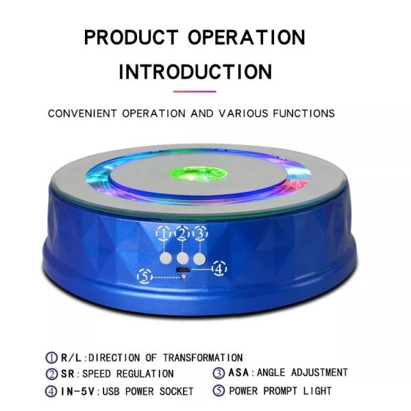 230cm Spinning Turntable Display Multi Color Led Lighted Rotating Display Stand