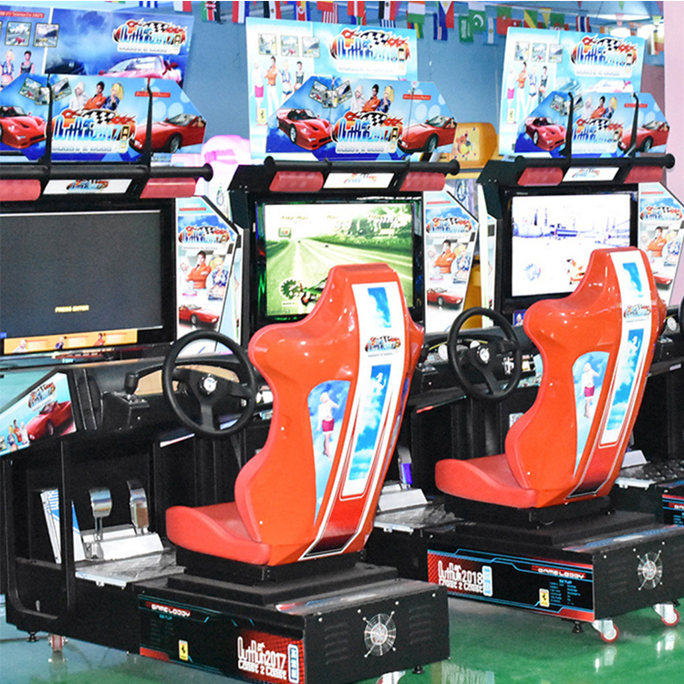 3D 32 Inch Outrun Arcade Machine Electronic Car Driving Arcade Game Enjoyable