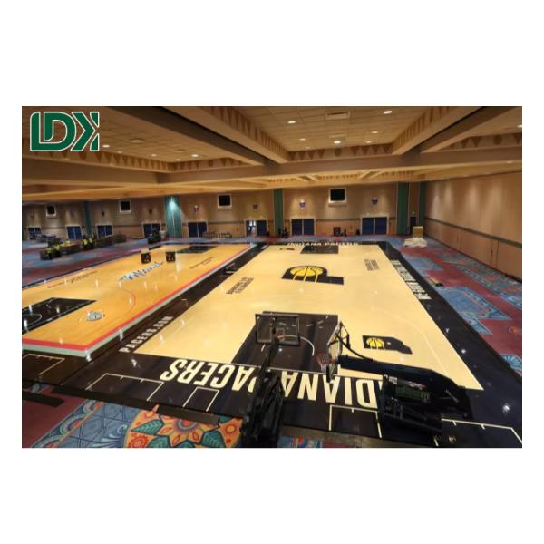Customized Logo Availabled Spliced Wooden Floors For Indoor Sports Training And Competition Venues