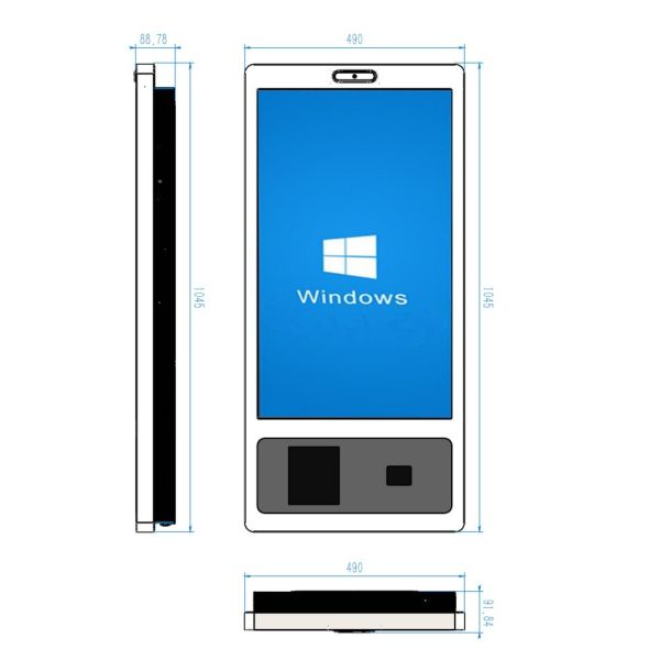 Factory Price 32 inch Windows System with Touch Screen Wall Mounted Vending Machine Self Service Ordering Kiosk