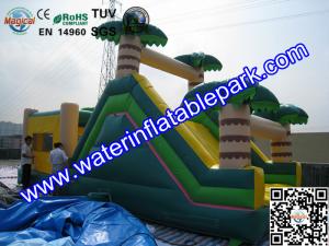 Quality Inflatable Bouncer Slide , Commercial Grade Bounce Houses Coconut Trees Tropical Themed wholesale