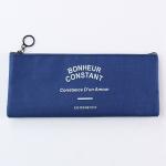 Custom Printed Logo Promotional Cotton Fabric Student Pencil Pouches With Zipper