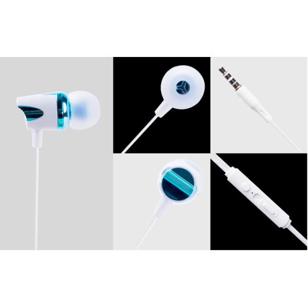 Metal Noise Cancelling Sport Earbuds / Hifi Wired Stereo Headphone With Mic Piezo And Moving - Coil Dual Unit Handsfree