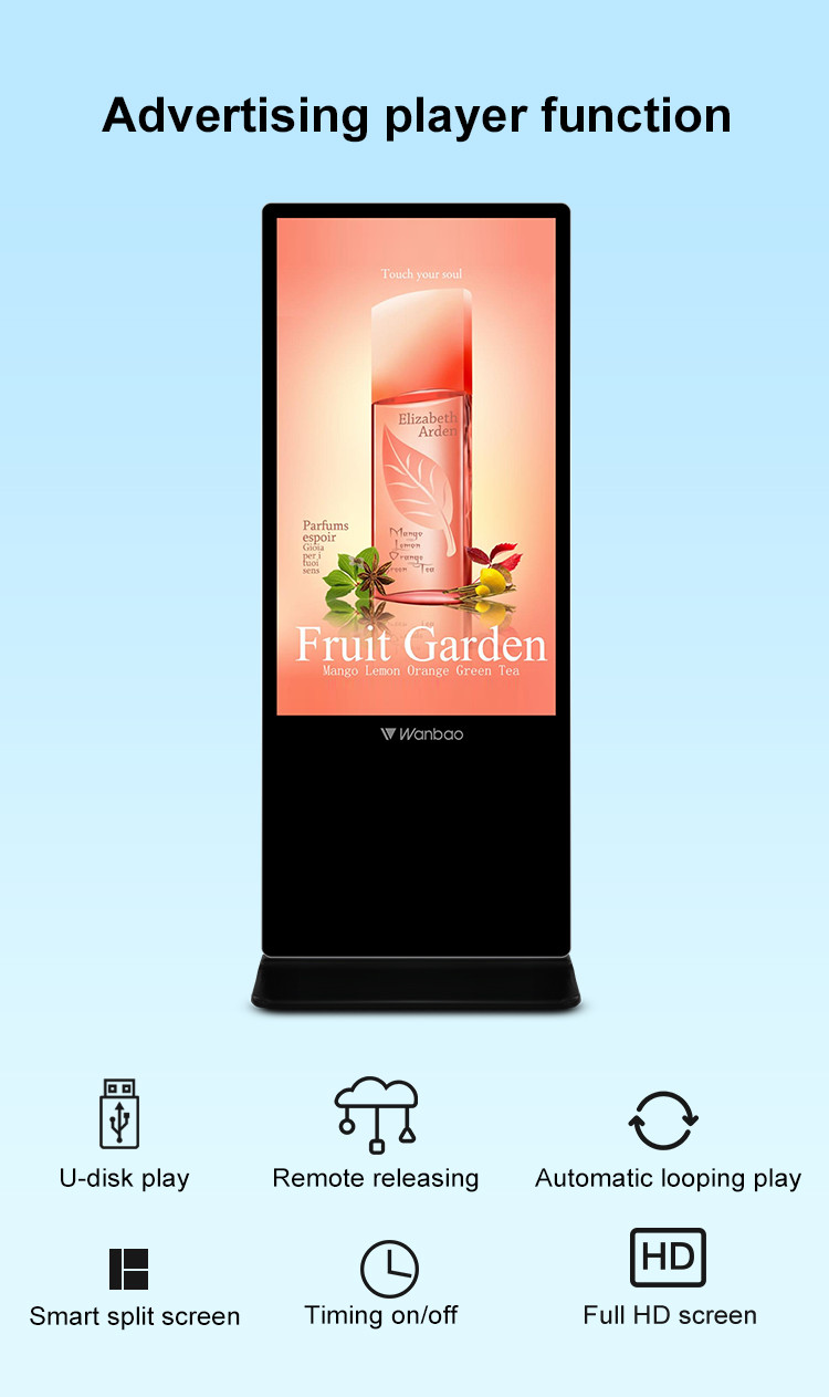 43'' Advertising Kiosk Display , 4k Digital Signage Player 1920x1080