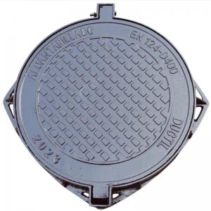 China Customized Ductile Iron Manhole Cover With Hinge And Lock Frame D400 on sale