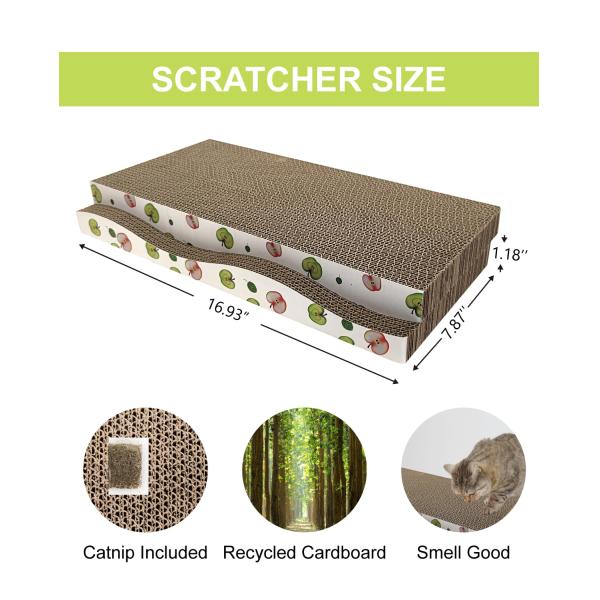Cat Scratcher with Catnip Premium Corrugated Indoor Cat Furniture Durable Scratch Pad for Kittens Cats Play