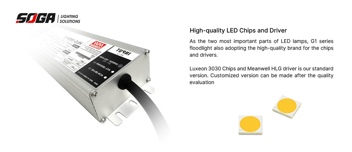 OEM 100W LED Outdoor Flood Lights Powder Coated Aluminum Housing