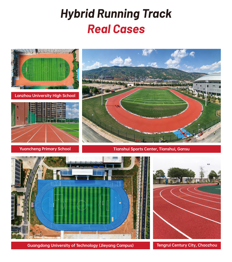 Hybrid PU Stadium Running Track Surface With Multi Layer PU Rubber Construction For Professional Training Centers Stadium Support Areas And Contractor