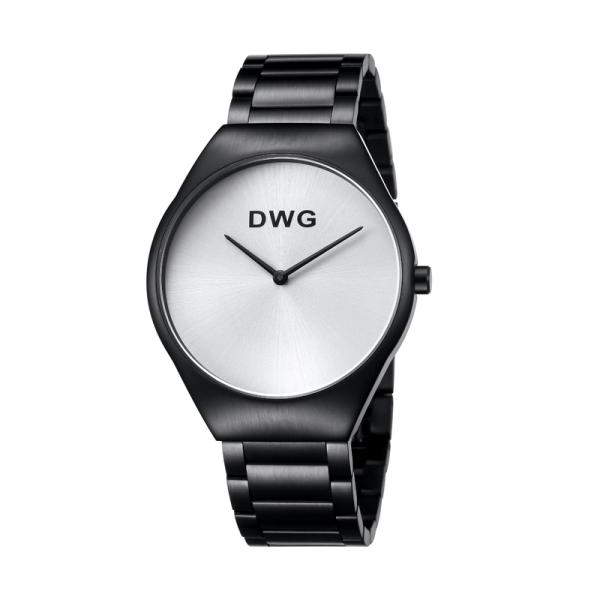 Black Thin Stainless Steel Quartz Analog Wrist Watch Water Resistant