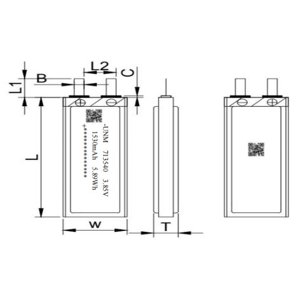 3.85V High Voltage Lithium Polymer Battery 1530mAh 713540 For Medical Devices