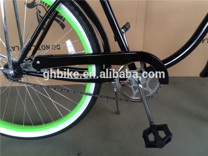 Green Aluminum Alloy Rim 26inch Cruiser Bike with Steel Fork Material and Green Color
