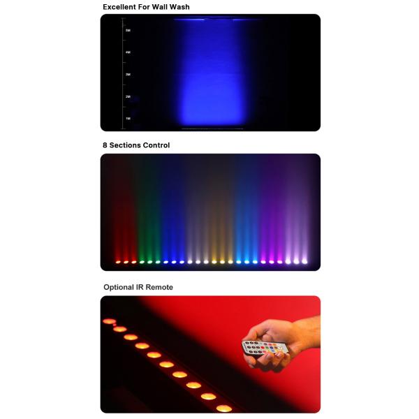 Battery Power 24x2W DMX512 LED Wall Washer IP65 Waterproof with RGBW Effects for Commercial Outdoor Lighting