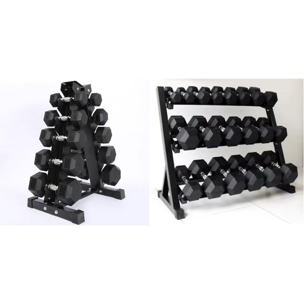 Customized Logo 5-100LB 5LB Increment Rubber Hex Dumbbell 100kg Solid Core For Fitness