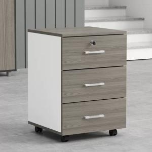 Quality Grey Office Wooden Filing Cabinets 3 Drawer Movable File Cabinet With Wheels wholesale