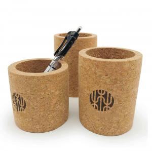 Quality H. 10cm Cork Pen Pot Holder Office Stationery Lightweight Desk Tidy wholesale