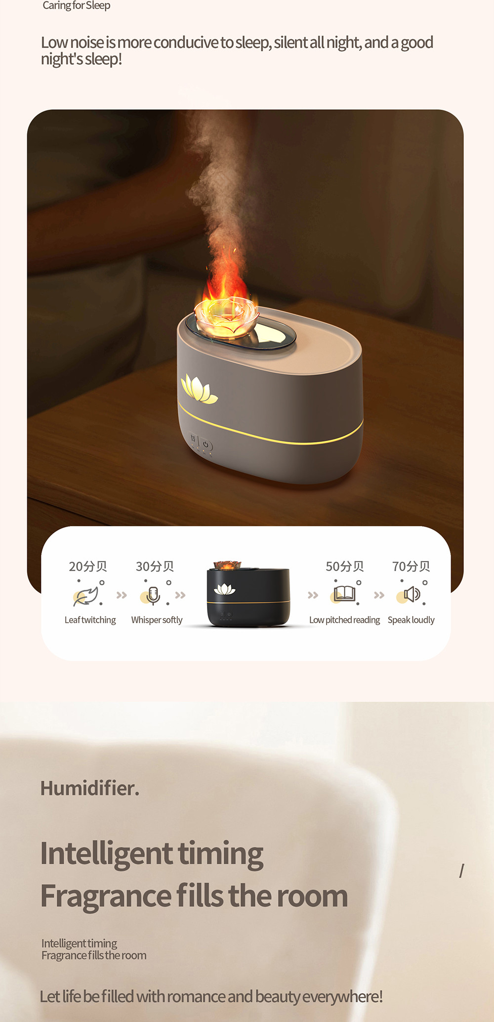 350ml USB Powered Humidifier For Bedroom Automatic Outage Protection