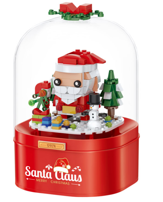 Christmas Tree Decoration Blocks Model Building Toys ABS Plastic Music Boxing Machine Holiday Gift Set