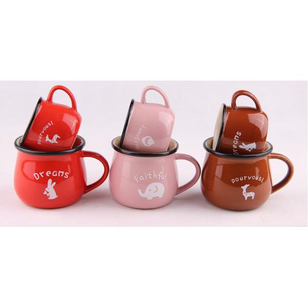 Customizabled Enamel Personalized Kids Mugs Cute Custom Coffee Mugs