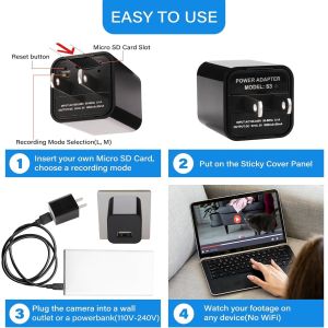 Wall Mount USB Charger Hidden Camera 1080P Mini Hideable Camera