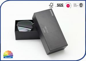 China Custom Embossing Logo Two-Piece Black Paper Box Pack Sunglasses on sale