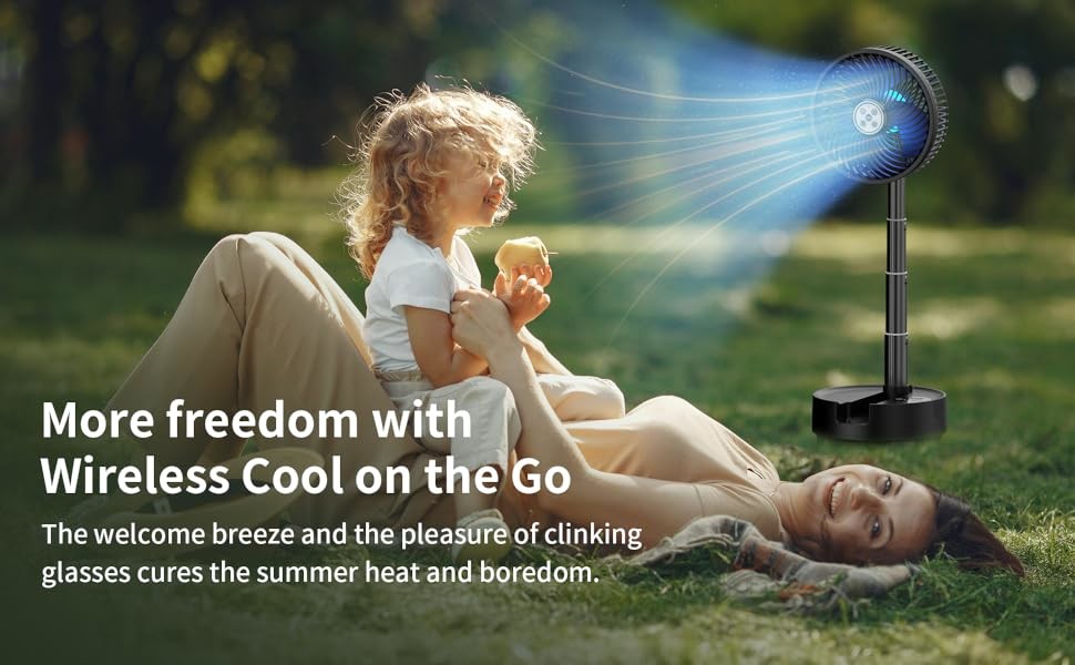 Socool Fan 20000mAh Portable Fan Adjustable Foldable Table Fan Super Quiet 9 Speed Levels Remote Control Indoor/Outdoor Camping